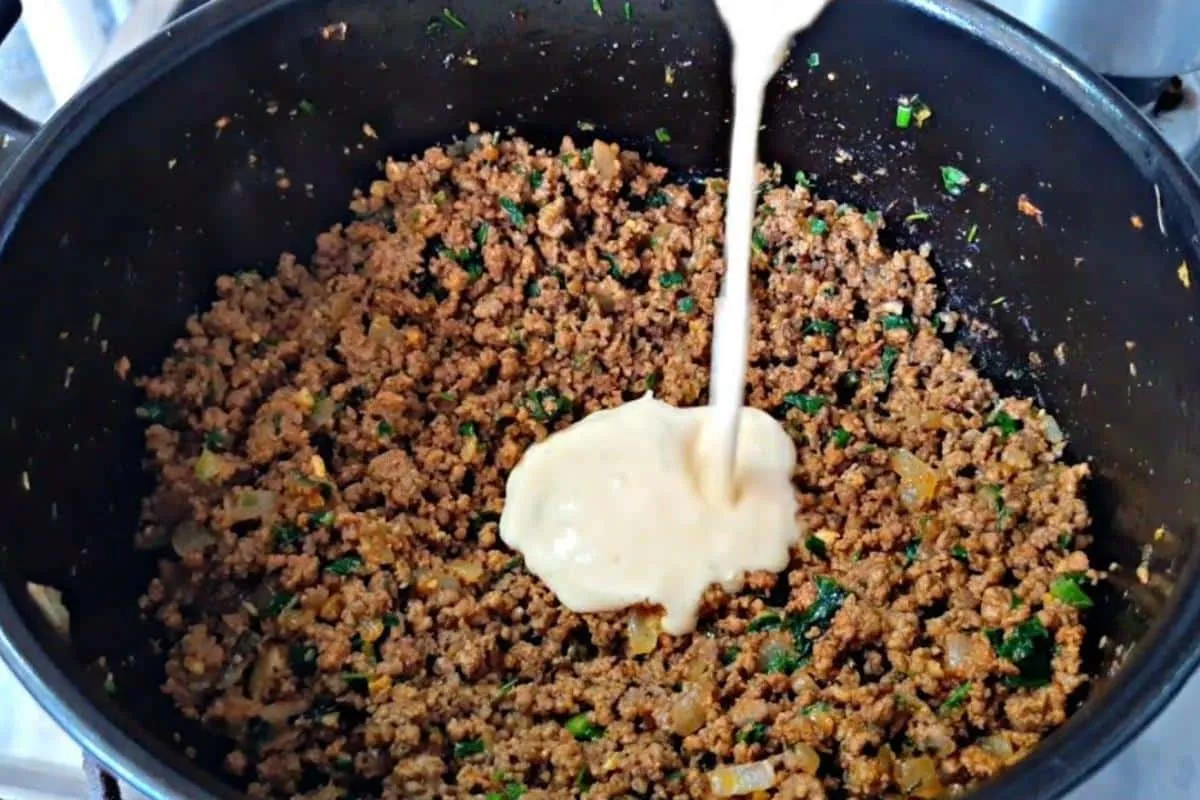 Almoço com carne moída que fica delicioso e minha família me