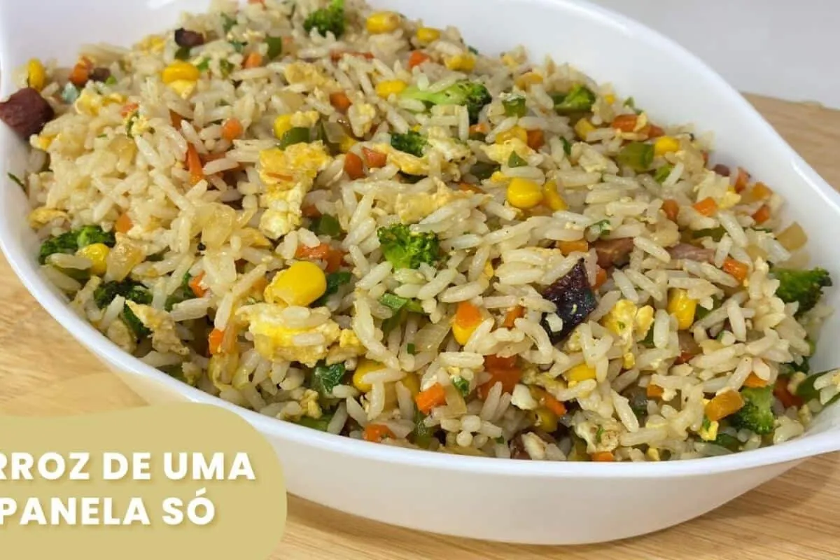 Arroz de uma panela só bem temperado e completo, para uma re