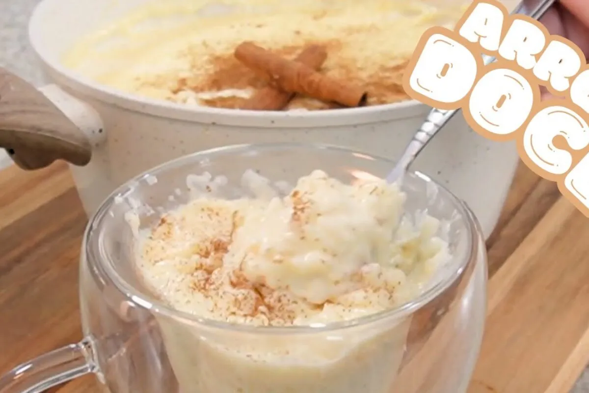 Arroz doce com leite condensado bem cremoso, receita simples