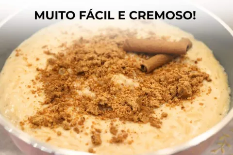 Arroz doce cremoso e irresistível para deixar sua mesa de do