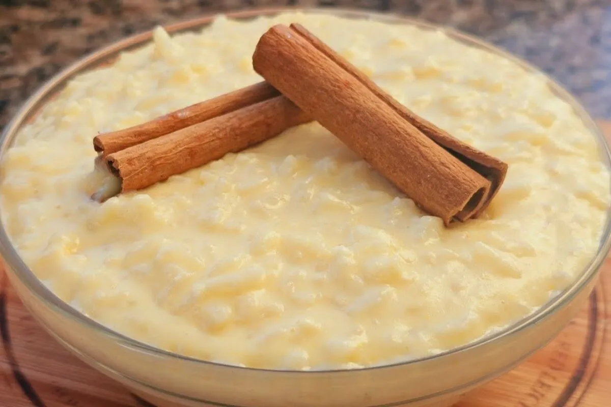 Arroz doce de pamonha com gostinho de roça muito cremoso e f