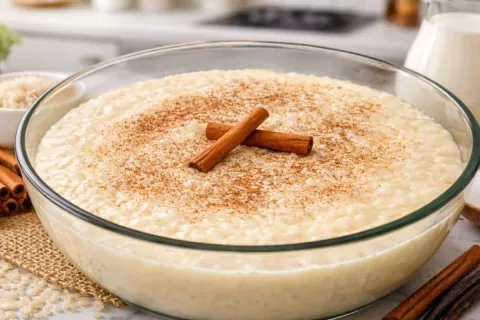 Arroz doce tradicional bem cremoso e com aquele toque acolhe