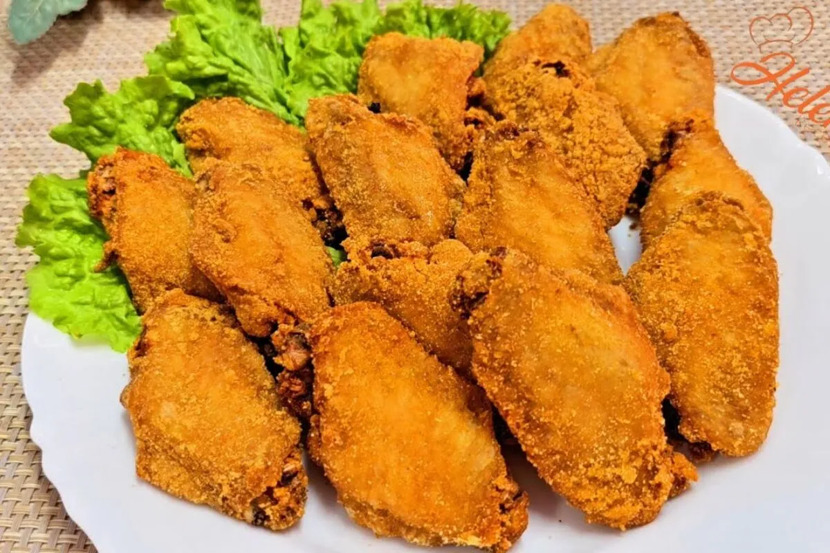 Asinha de frango frita sem trigo: muito crocante e sequinha,