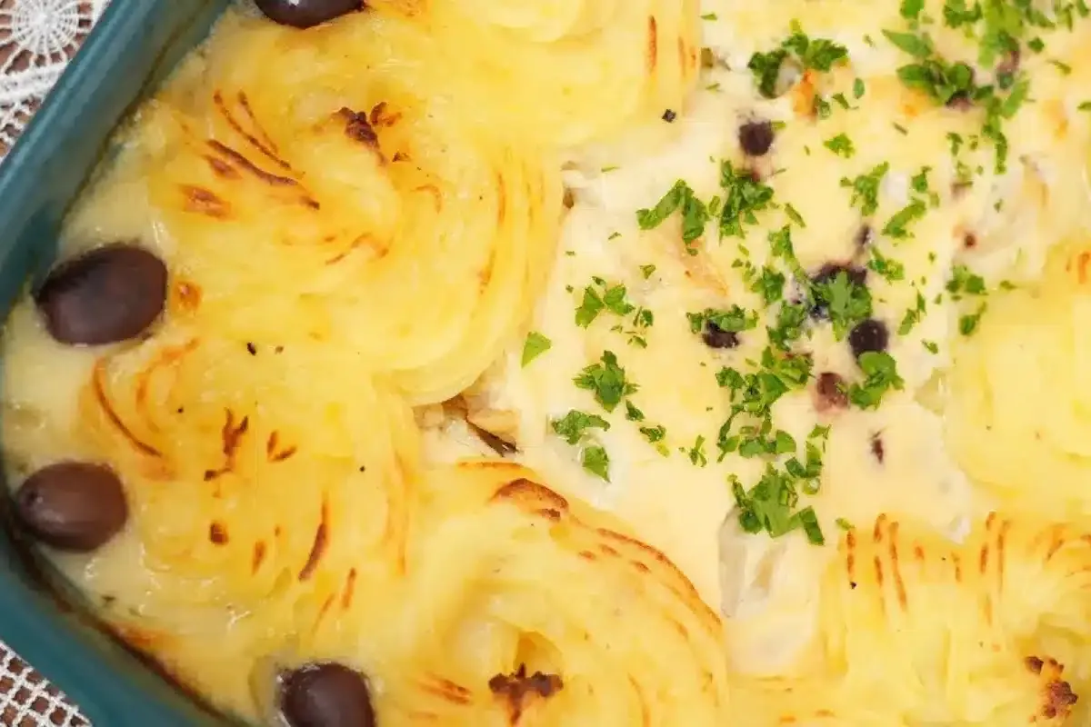 Bacalhau a zé do pipo econômico feito com polaca do alasca q