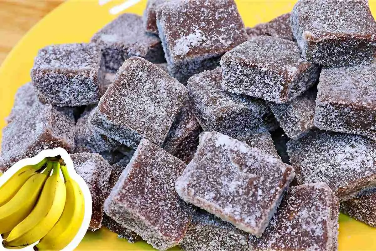 Bala de banana muito macia e saborosa usando as bananas madu