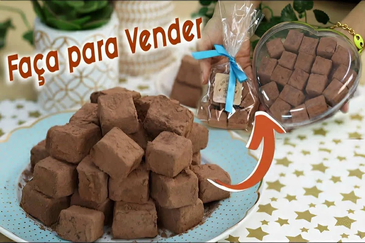 Balinhas de chocolate de 3 ingredientes perfeita para vender
