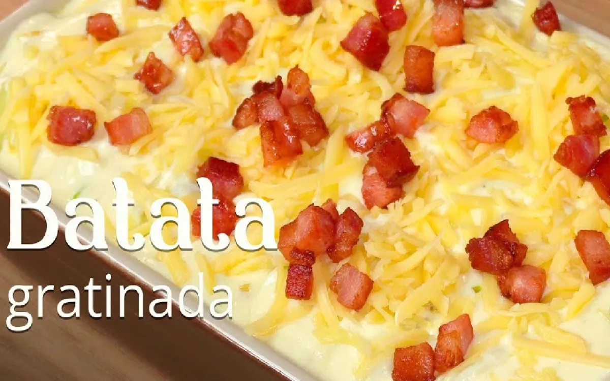 Batata gratinada cremosa para ser a estrela principal do seu