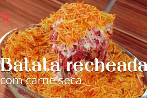 Batata recheada com carne seca para surpreender a todos com 