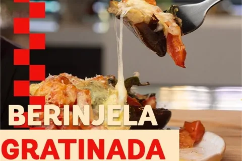 Berinjela gratinada na frigideira que fica uma delícia para 