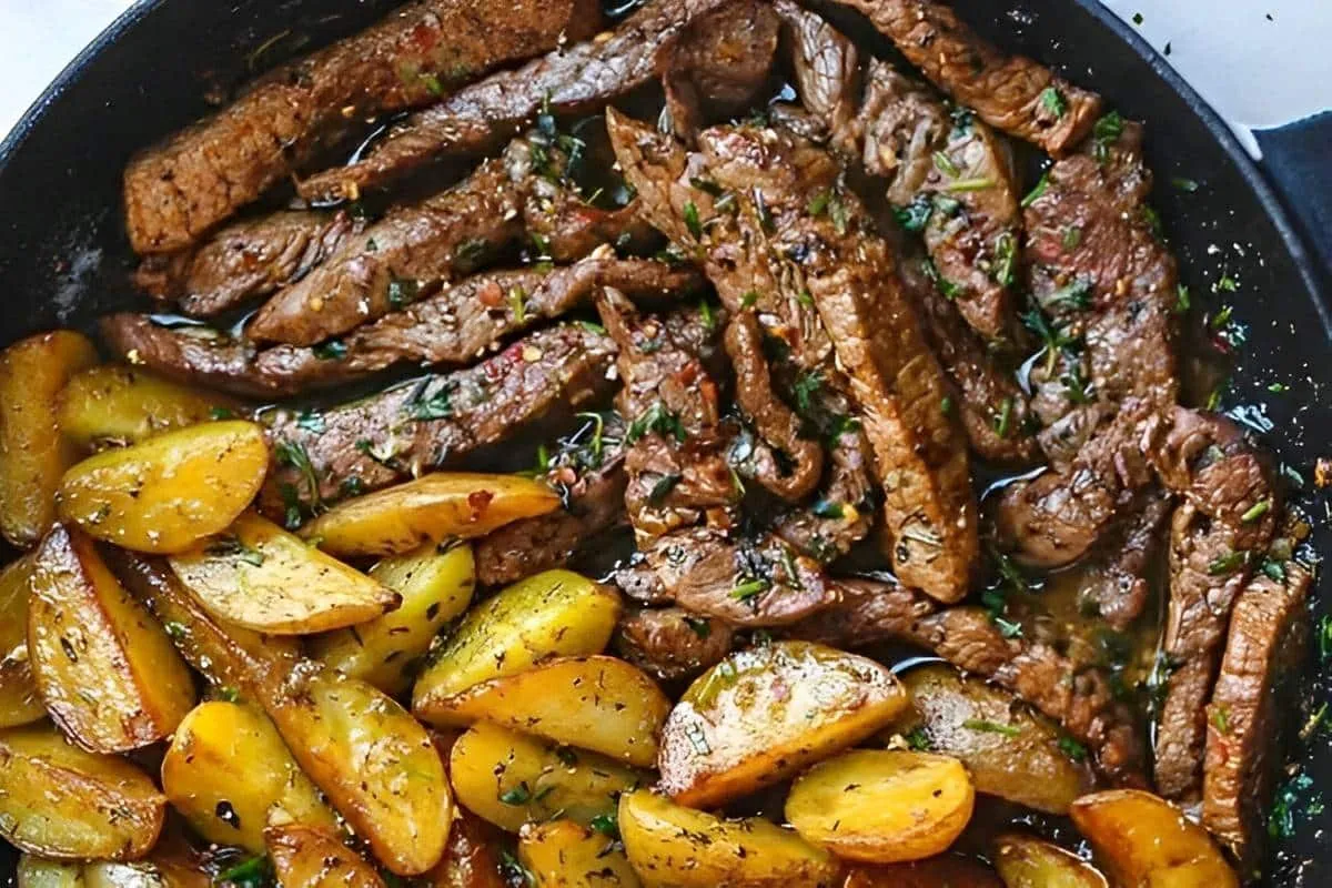 Bife na manteiga com alho um contra filé em tiras saboroso p