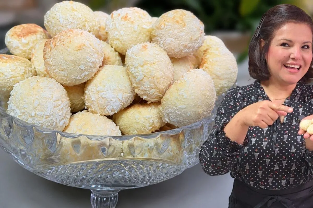 Biscoitinho de coco muito fácil, fofinho e gostoso que é sim