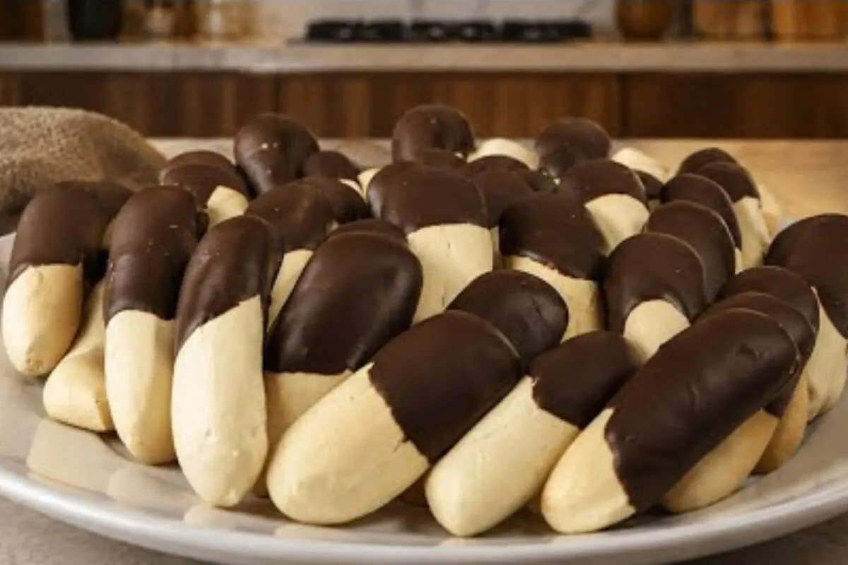 Biscoitinhos de leite condensado amanteigados com cobertura