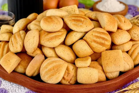 Biscoito de nata simples e delicioso que derrete na boca e f