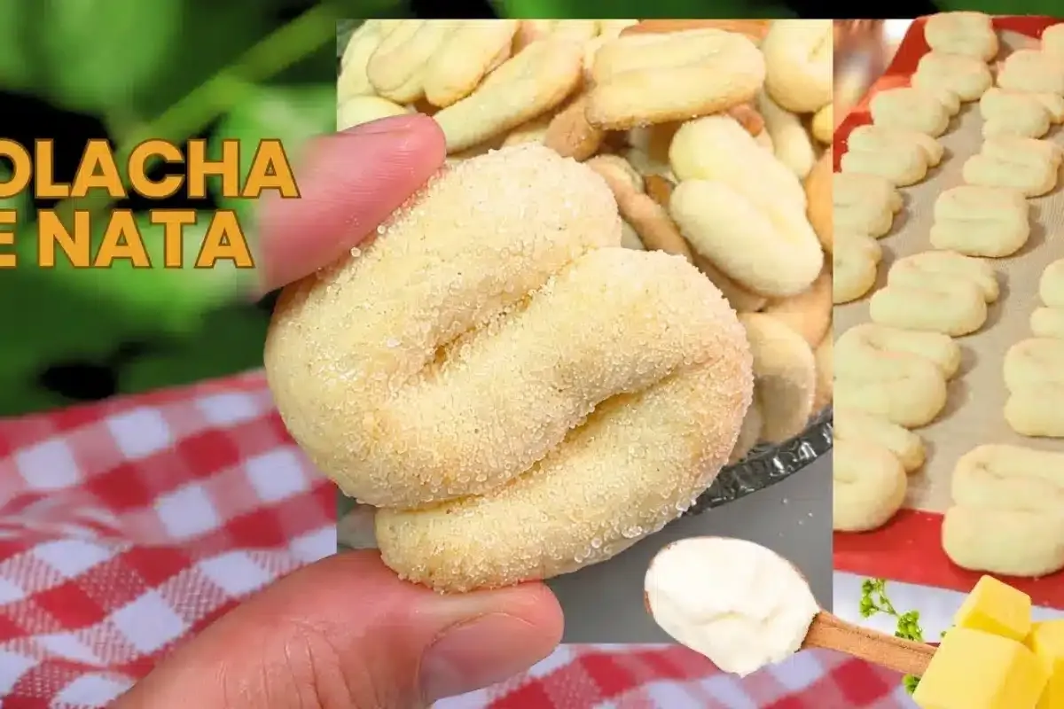 Bolachinha de nata tradicional de antigamente, com massa lev