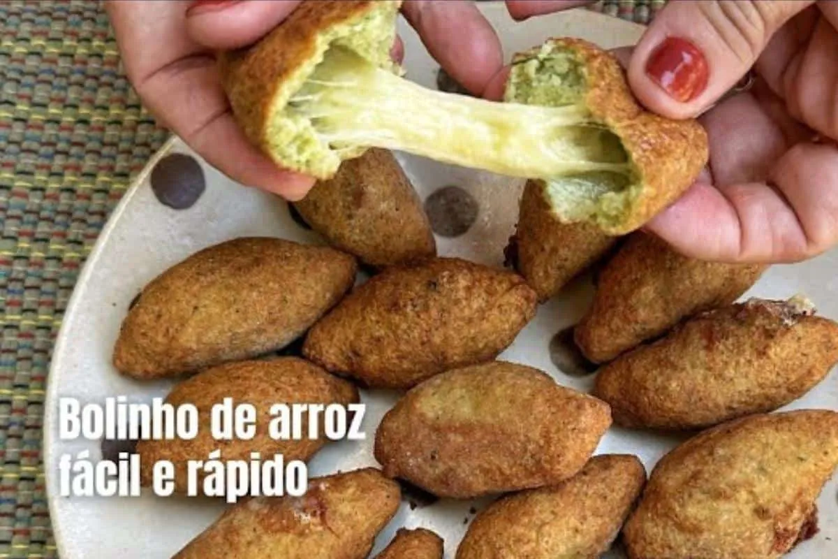 Bolinho de arroz com queijo: sequinho e gostoso igual porção