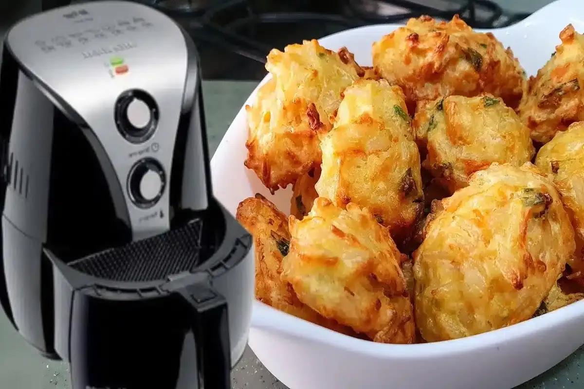 Bolinho de arroz na air fryer: fica sequinho e saboroso e nã