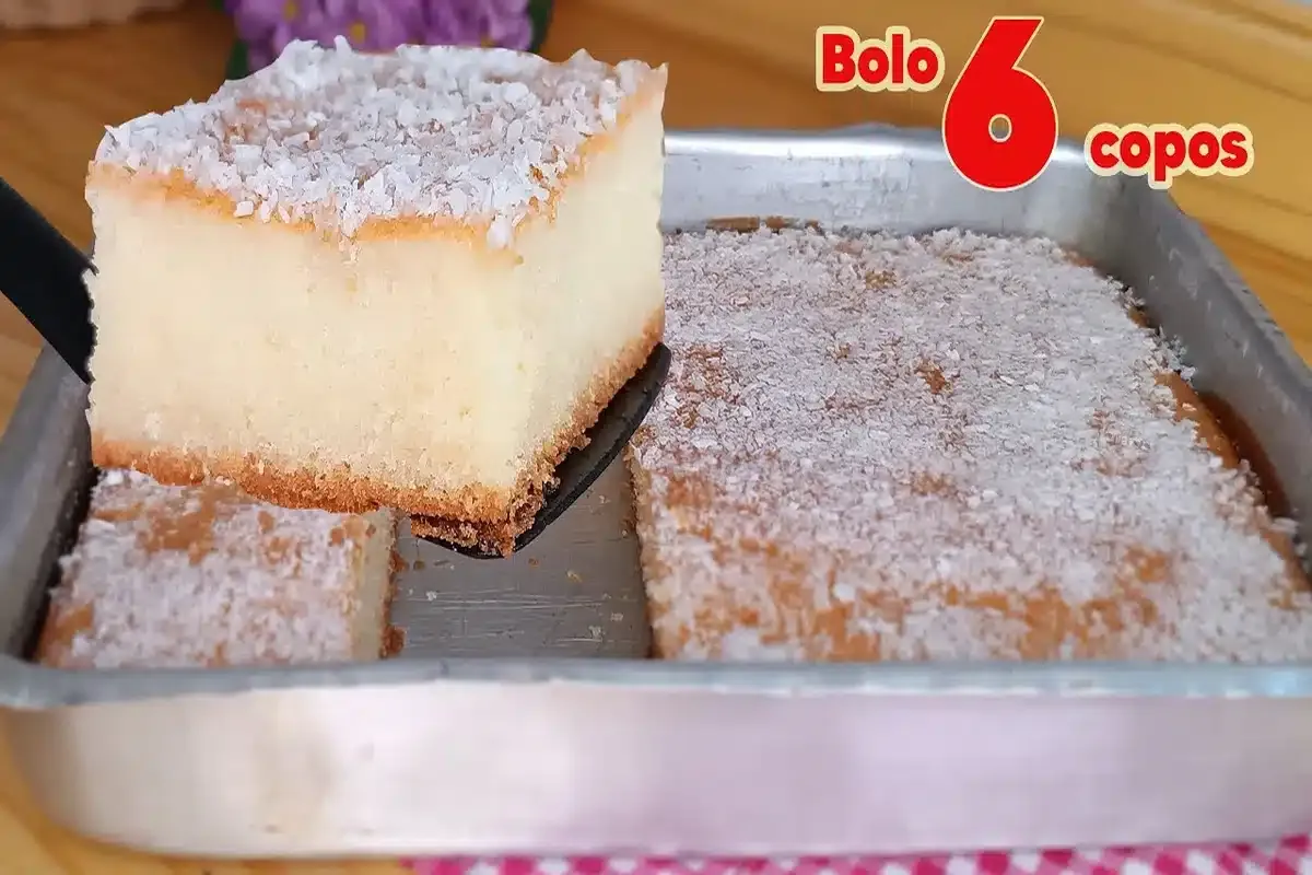 Bolo 6 copos mega fofinho e molhadinho para servir no café d