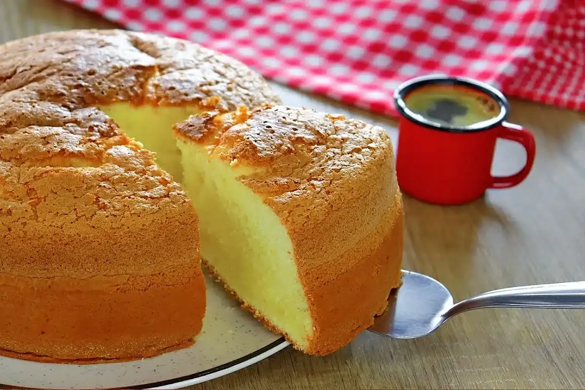 Bolo brevidade de creme de leite leve e fofinho, para acompa