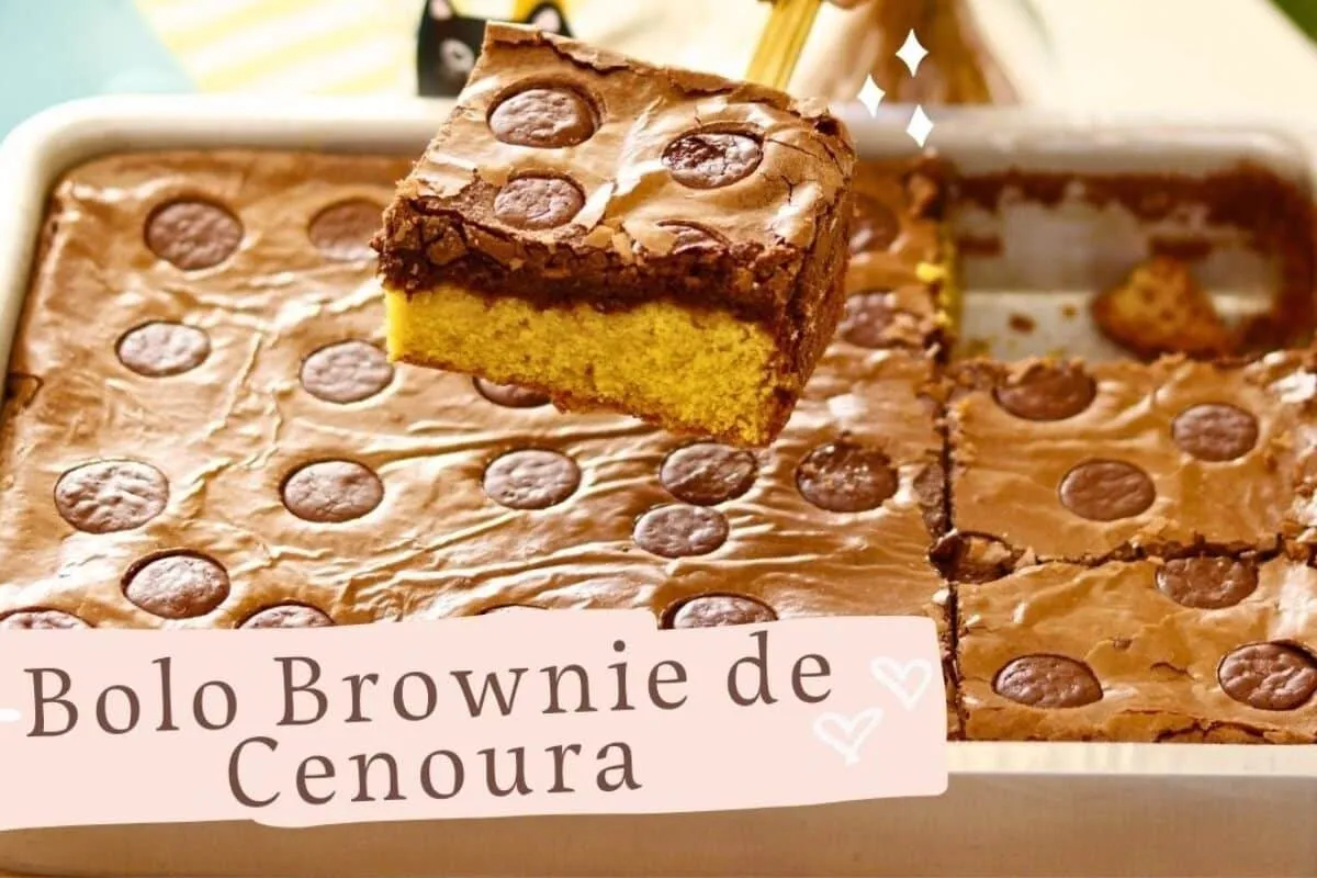 Bolo brownie de cenoura: uma mistura de dois sabores que dei