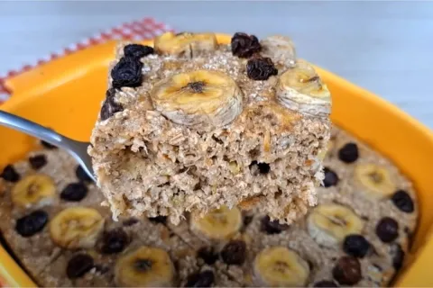 Bolo de banana com aveia sem ovos sem açúcar  sem leite e se
