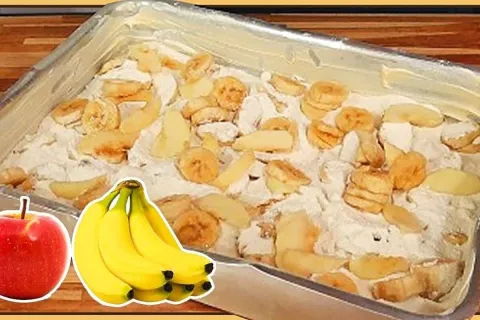 Bolo de banana com maçã: super fácil e prático que você nunc