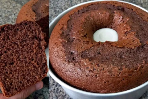 Bolo de chocolate 50% cacau fofinho e com sabor intenso de p