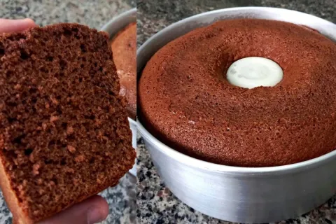 Bolo de chocolate de liquidificador fofinho, rápido e o jeit