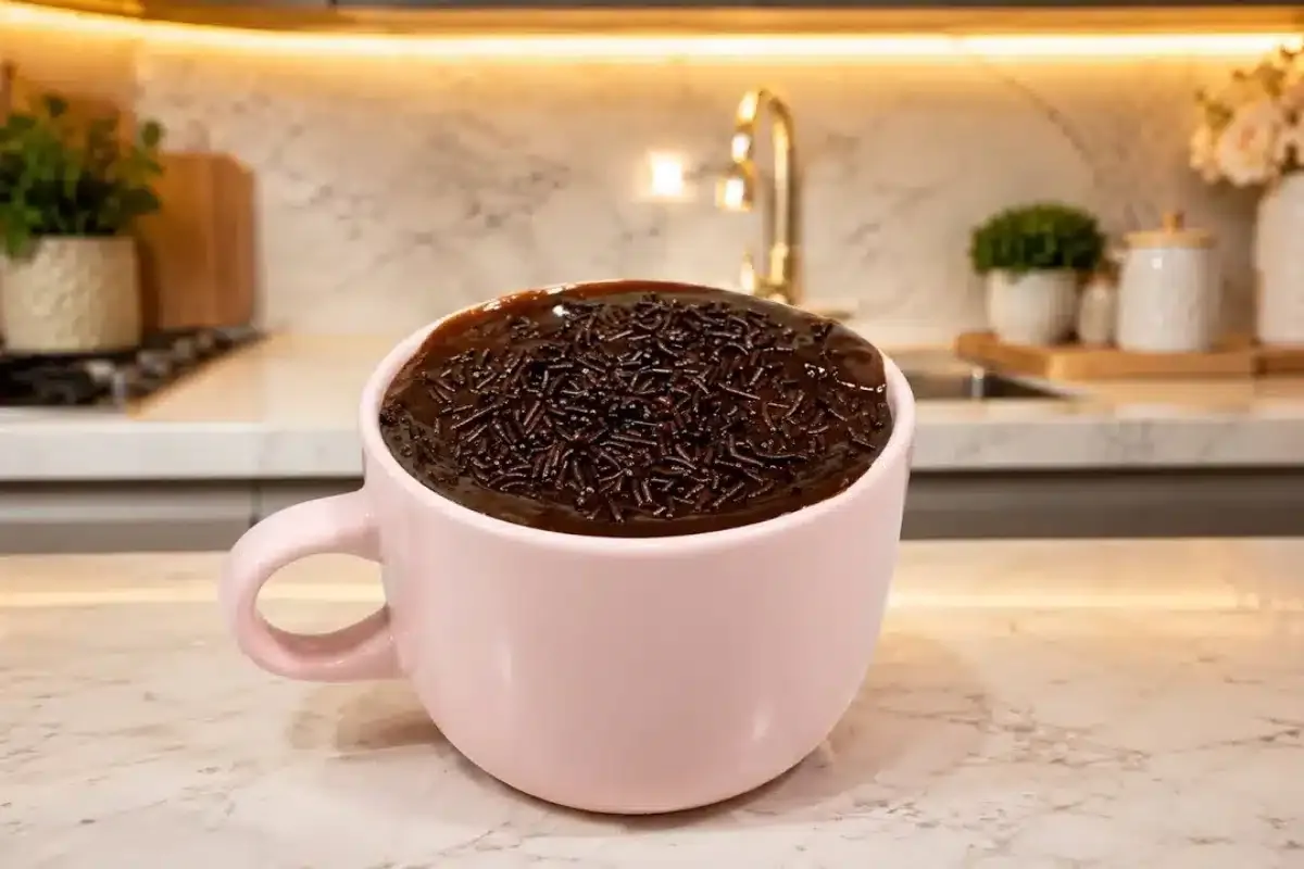Bolo de chocolate na caneca fofinho e rápido feito no micro-