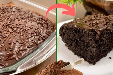 Bolo de chocolate sem glúten fofinho e muito saboroso para s