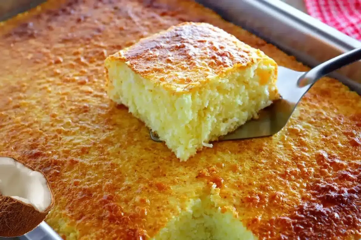 Bolo de coco sem farinha perfeito e muito fofinho para um ca