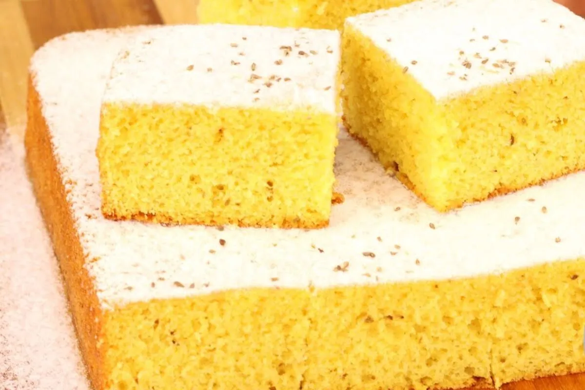 Bolo de fubá caipira igual ao da roça, fofinho e saboroso de