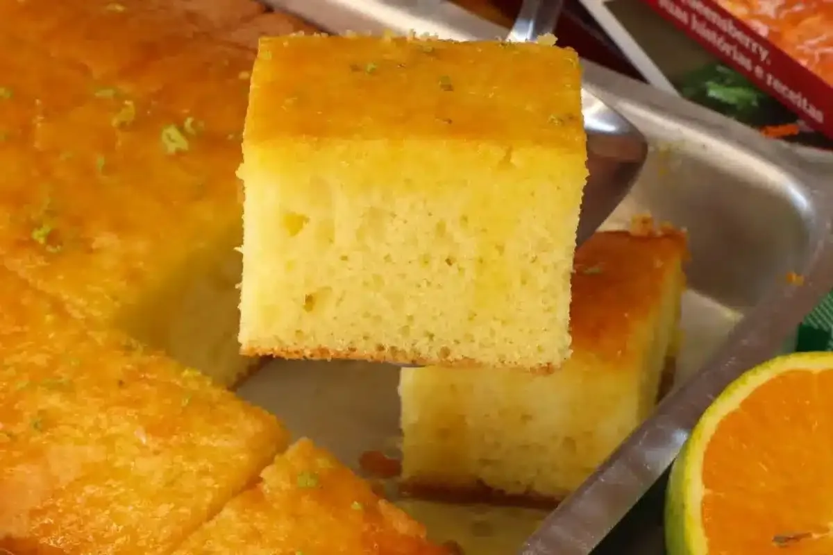Bolo de laranja tradicional com calda: todo mundo pede mais