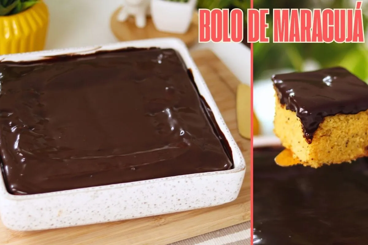 Bolo de maracujá, uma receita super fofinha com uma cobertur