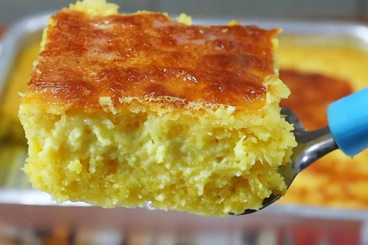 Bolo de milho de latinha cremoso de liquidificador com sabor