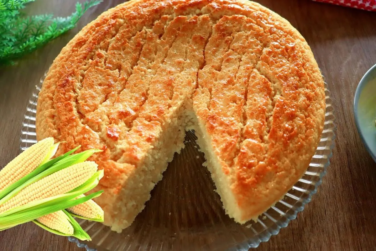 Bolo de milho delicioso de liquidificador com sabor de roça