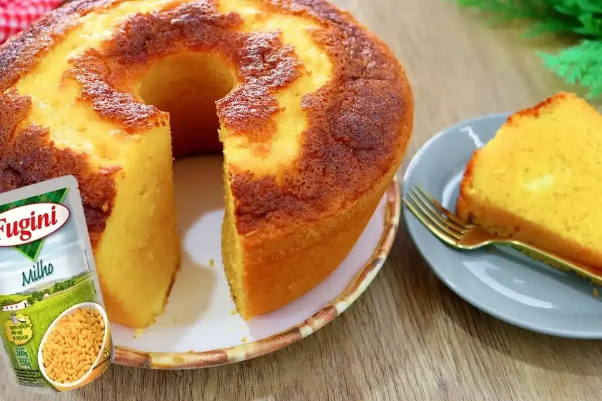 Bolo de milho fofinho com milho do mercado e super fácil de
