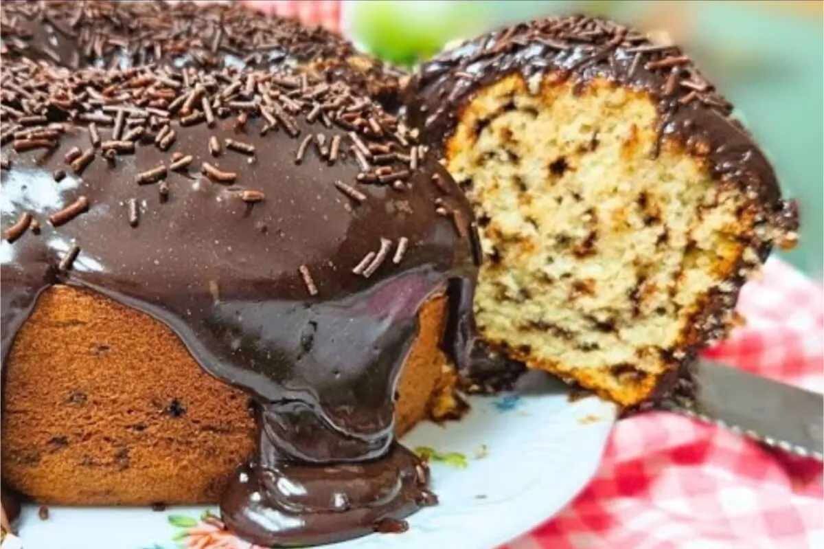 Bolo formigueiro com cobertura de chocolate: fofinho de come