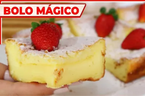 Bolo mágico super cremoso e delicioso que vai te surpreender