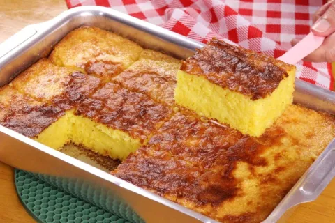 Bolo moça de milho fofinho e delicioso que combina perfeitam