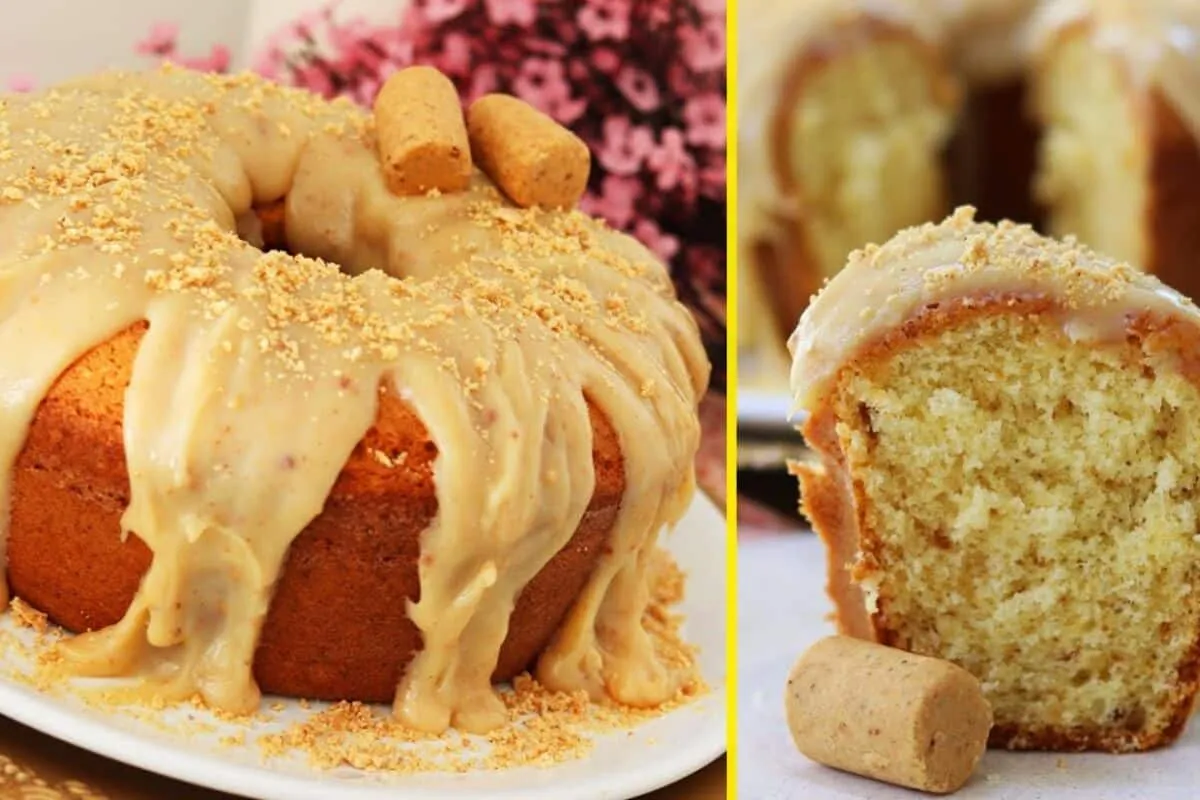 Bolo paçoquinha leve e saboroso que derrete na boca e vai te