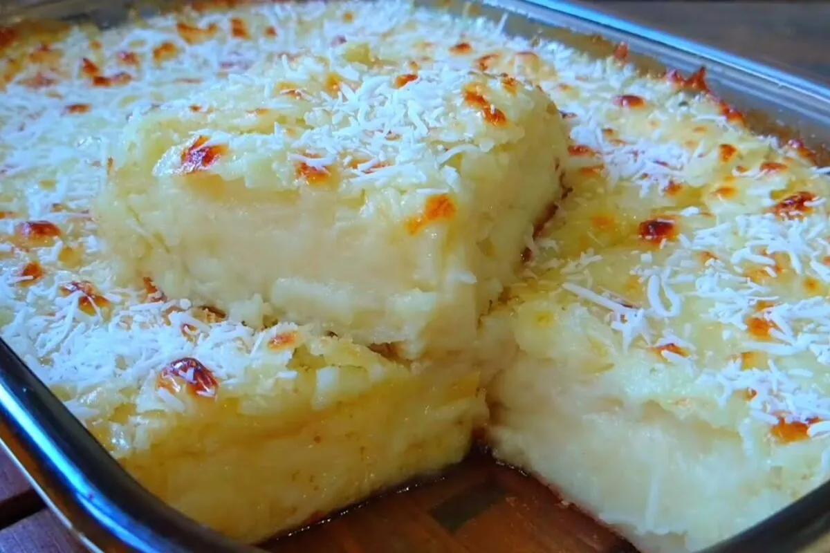 Bolo queijadinha feito no liquidificador de forma super rápi