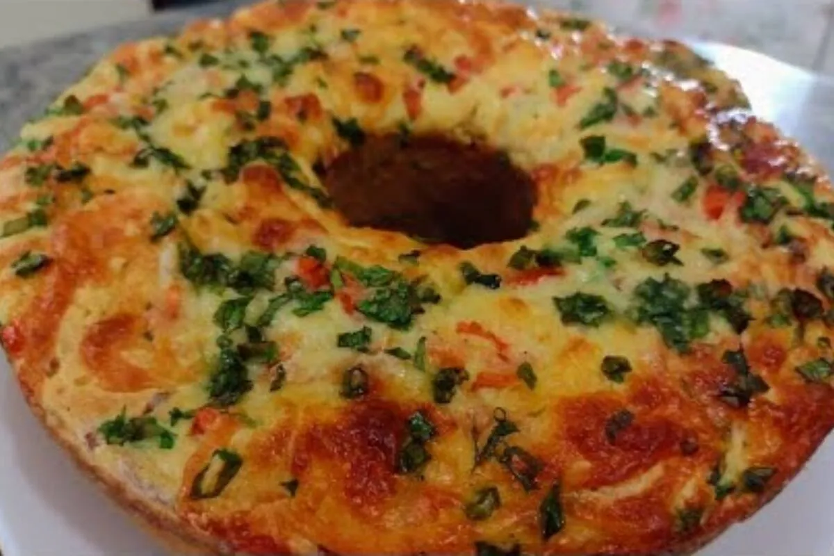 Bolo salgado bem temperadinho e saboroso: dá até para substi
