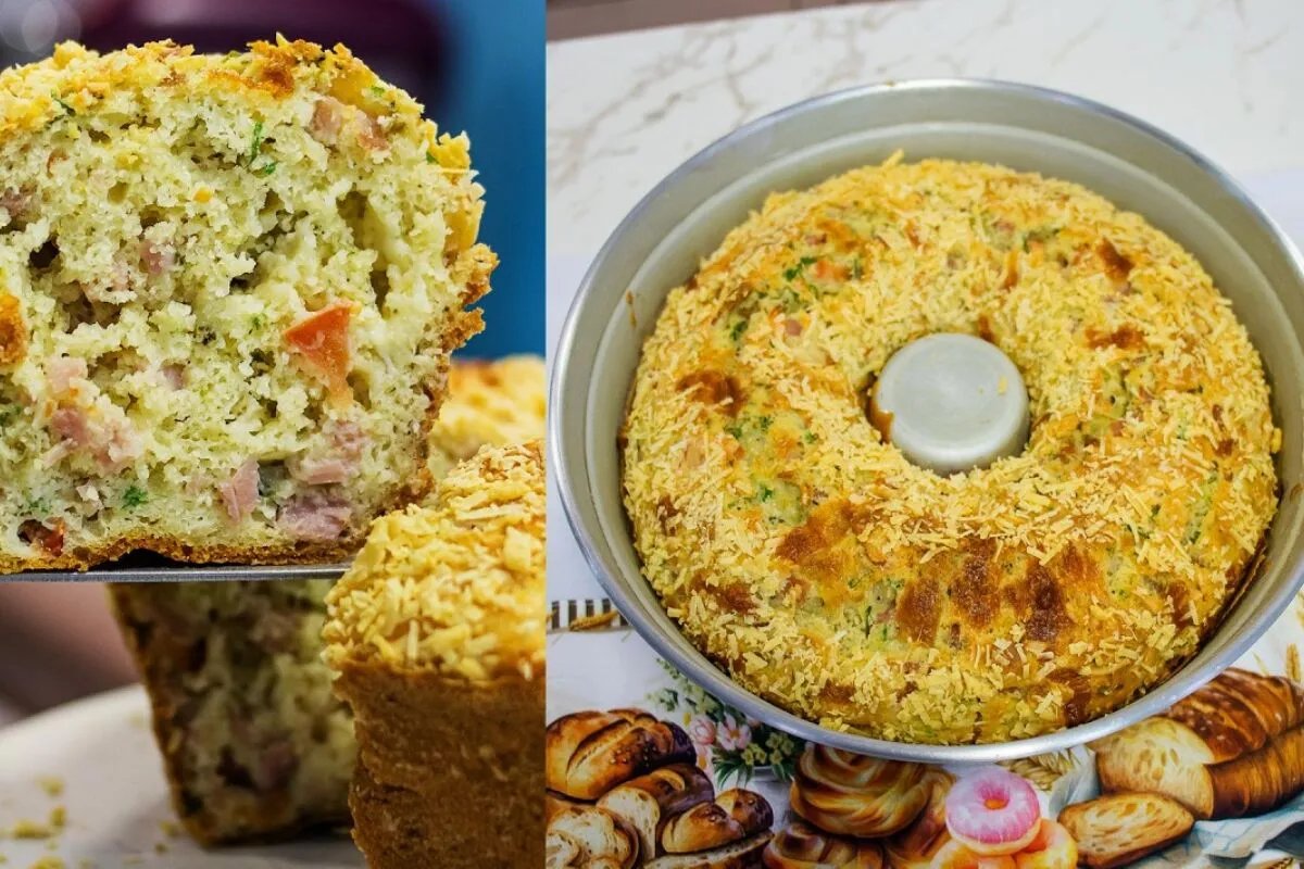 Bolo salgado de pizza pronto em minutos e perfeito para o la