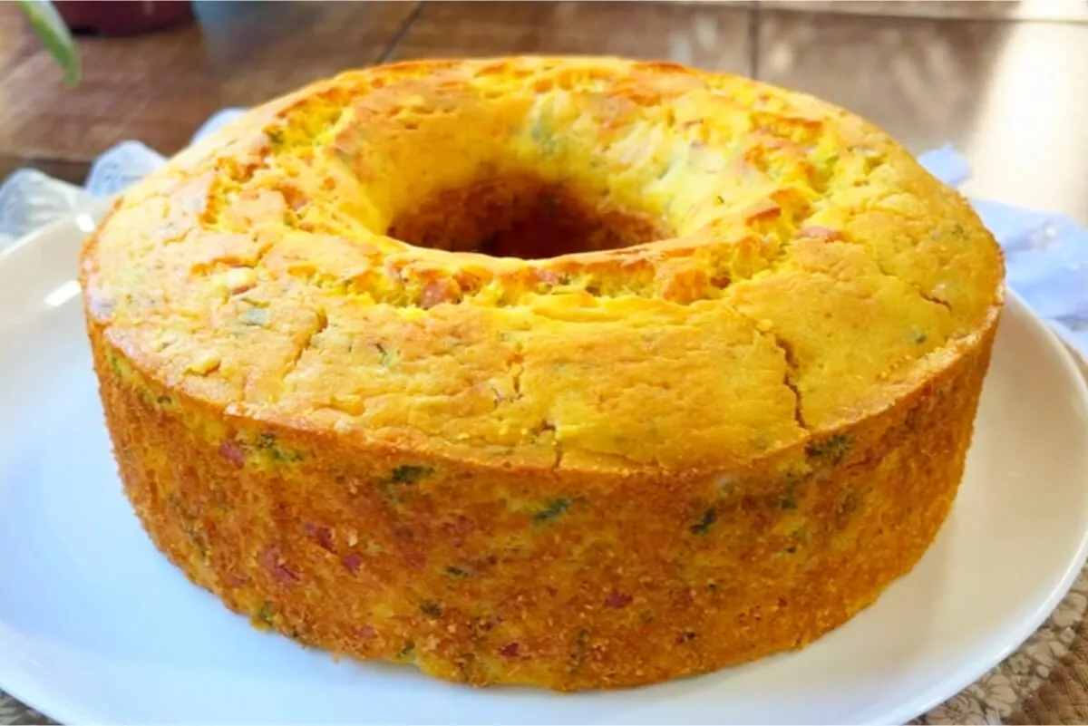 Bolo salgado leve e gostoso que não precisa colocar farinha