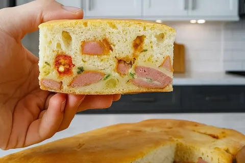 Bolo salgado no liquidificador com recheio saboroso e massa 