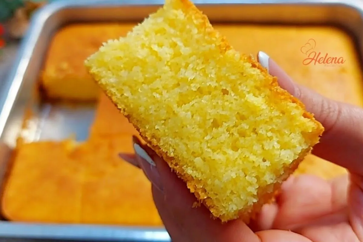 Bolo sem glúten no liquidificador com fubá e maizena simples