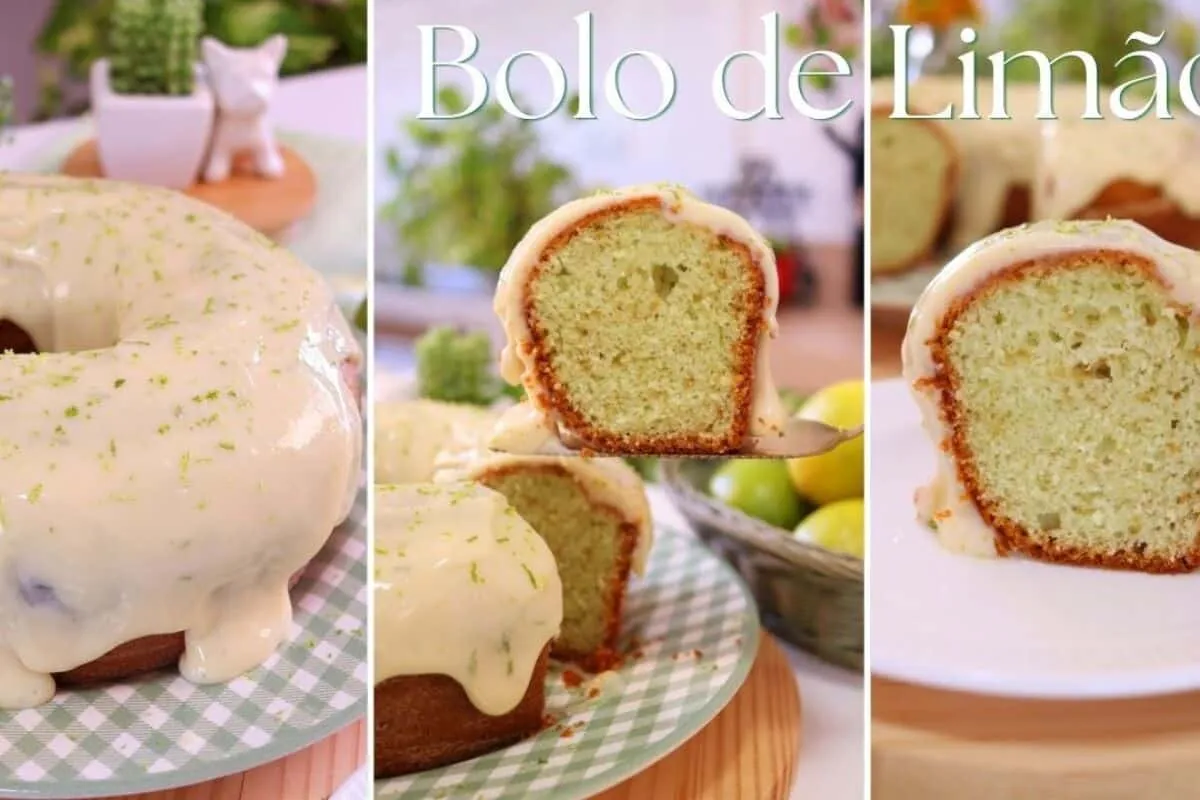 Bolo verde de limão simples, fofinho, úmido e com aquele sab