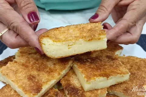 Bombocado de coco tradicional de família bem cremoso e molha