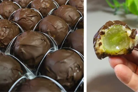 Bombom de uva surpresa delicioso, fácil de fazer e com aquel