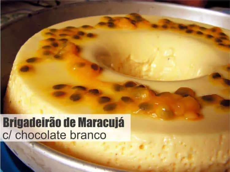 Brigadeirão de Maracujá com chocolate branco